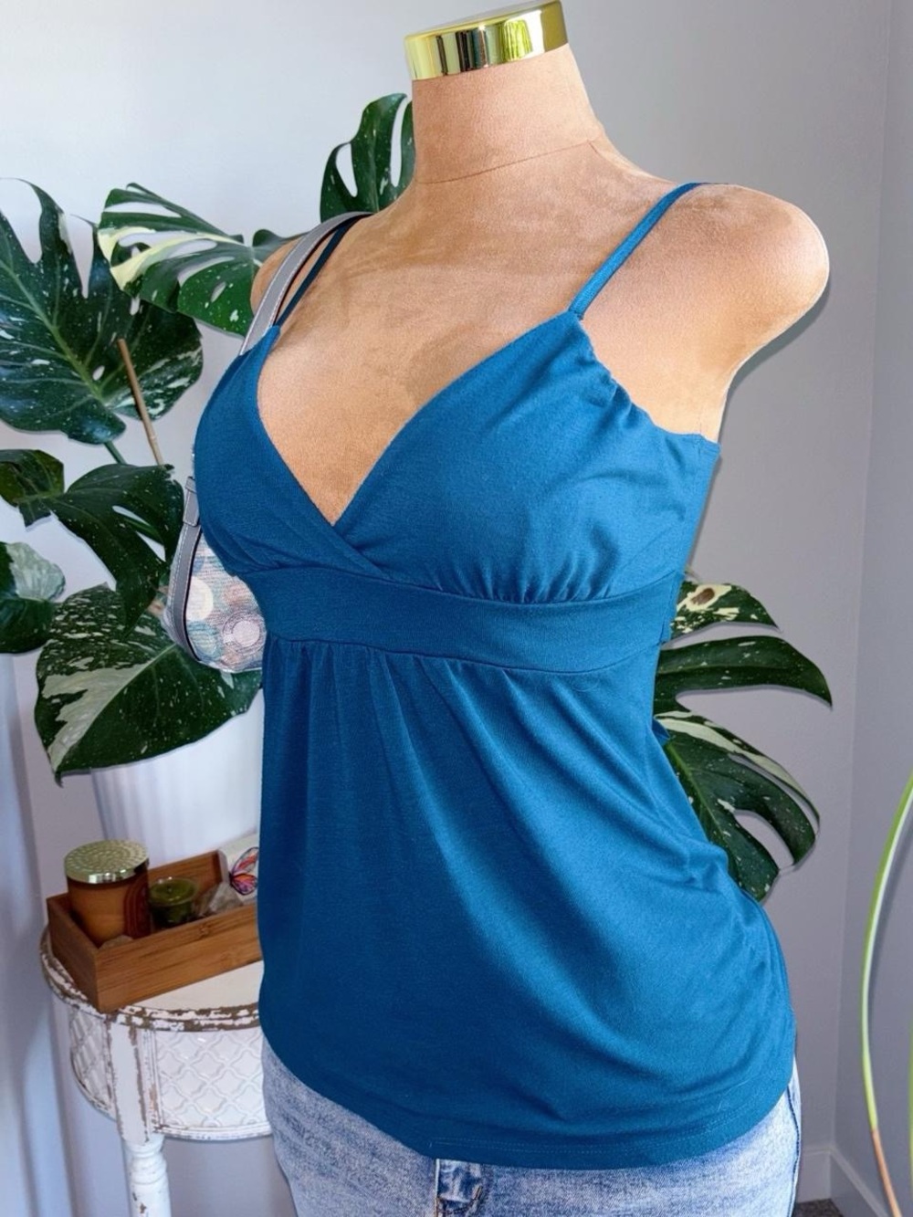Y2K One Clothing Teal Tie Back Babydoll Cami Top 💙